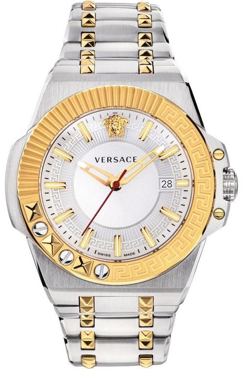 Versace VEDY00519 Chain Reaction heren horloge 45 mm, Sieraden, Tassen en Uiterlijk, Horloges | Heren, Staal, Nieuw, Staal, Overige merken