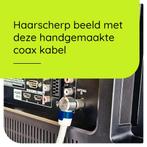 Coax kabel 20 meter - Wit - Male en Female haakse pluggen -, Audio, Tv en Foto, Audiokabels en Televisiekabels, Verzenden, Nieuw