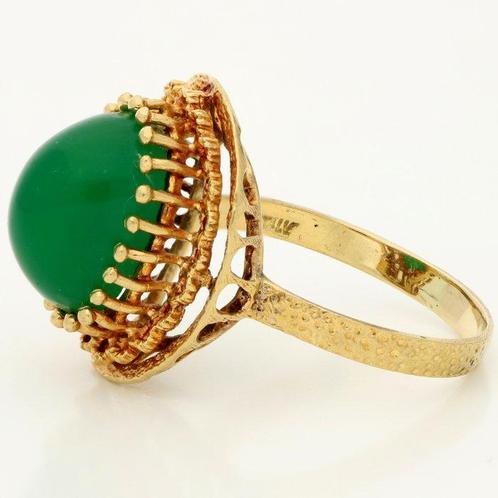 Ring - 18 karaat Geel goud - Calcedoon, Sieraden, Tassen en Uiterlijk, Ringen