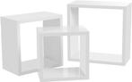 Wandplanken - Set van 3 Kubusvormige - Hoogglans - Wit, Ophalen of Verzenden, Nieuw