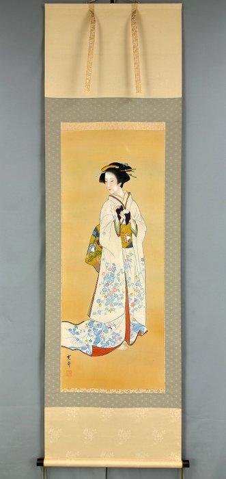 Beautiful Woman in Kimono with Original Box (Tomobako) -, Antiek en Kunst, Antiek | Overige Antiek