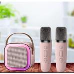 Karaoke Set Met 2 Microfoons - Draagbare Bluetooth USB LED, Ophalen of Verzenden, Nieuw