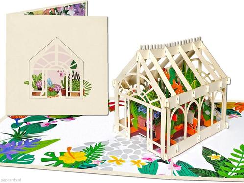 Bloemenkas Moestuin Volkstuin Tuinieren Westland pop-up w..., Diversen, Wenskaarten, Verzenden
