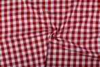 Ruitjesstof rood 18mm geruit - Katoen stof 10m op rol