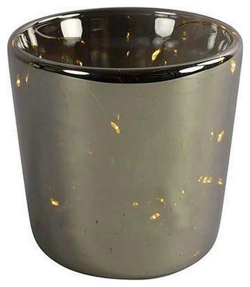 Bloempot met Lampjes | Grijs| 11,5 x 11,5 cm, Tuin en Terras, Bloempotten, Ophalen of Verzenden