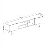 [en.casa] TV meubel Assens 160x31x40 cm Eiken en zwart, Verzenden, Nieuw