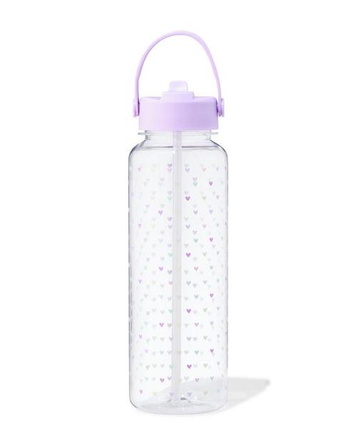 HEMA XXL drinkfles met rietje 1150ml hartjes, Huis en Inrichting, Keuken | Servies, Nieuw, Verzenden