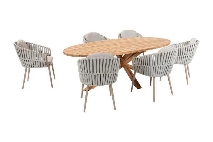Taste Eva/Prado Ellips ovale tuinset - 240x115 cm., Tuin en Terras, Tuinsets en Loungesets, Tuinset, Nieuw, Hout, Verzenden