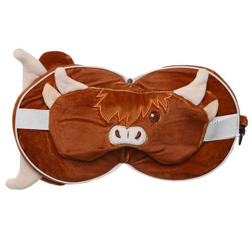 Reiskussen & Slaapmasker Highland Koe Rond - Hoogte 18cm Bre, Huis en Inrichting, Woonaccessoires | Kussens, Nieuw, Ophalen of Verzenden