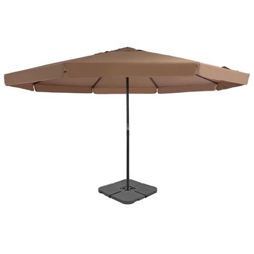 vidaXL Parasol met draagbare voet taupe, Tuin en Terras, Parasols, Nieuw, Verzenden