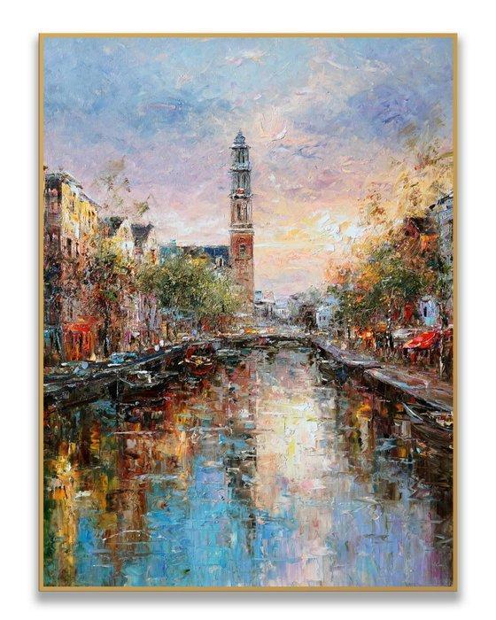 StefanoArt - Canal at Dusk, Antiek en Kunst, Kunst | Schilderijen | Modern