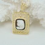 Zilver, Verguld - Ketting met hanger - CAMMEO met de hand