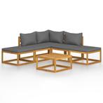 vidaXL 6-delige Loungeset met kussens massief acaciahout, Tuin en Terras, Verzenden, Nieuw, Hout, Loungeset