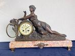 Figurale pendule - Brons, Marmer, Messing - 1850-1900, Antiek en Kunst, Antiek | Klokken