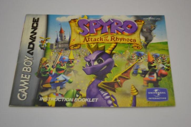 Spyro: Attack of the Rhynocs (GBA USA MANUAL), Spelcomputers en Games, Spelcomputers | Nintendo Portables | Accessoires, Zo goed als nieuw
