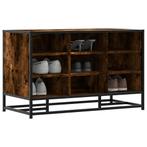 vidaXL Schoenenbank 84x40x53,5 cm bewerkt hout en metaal, Huis en Inrichting, Banken | Voetenbanken en Poefen, Verzenden, Nieuw
