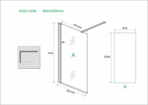 Aanbieding: Wiesbaden inloopdouche + Safety Glass + ZWART, Doe-het-zelf en Verbouw, Sanitair, Ophalen of Verzenden