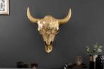 Elegante stierenkop MATADOR 56cm goud met mozaiekversiering, Huis en Inrichting, Woonaccessoires | Overige, Ophalen of Verzenden