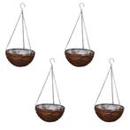 vidaXL Hangbak wilgenhout met voering en ketting 4 stuks, Minder dan 30 cm, Verzenden, Minder dan 60 cm, Nieuw