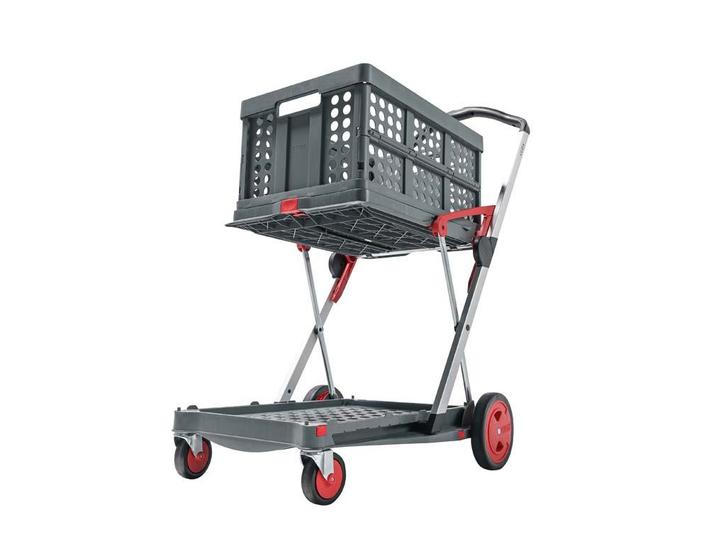 Clax trolley + 1 vouwkrat  -  Rood  -  910 mm x 550 mm x, Zakelijke goederen, Kantoor en Winkelinrichting | Magazijn, Stelling en Opslag