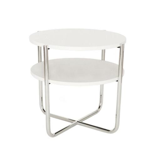 Gispen Today 425 bijzettafel chrome frame, Huis en Inrichting, Tafels | Bijzettafels, Nieuw, Hout, Rond, Ophalen of Verzenden