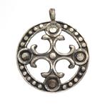 Viking periode Zilver Cross pendant - 3.6 cm, Antiek en Kunst