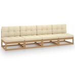 vidaXL Tuinbank 4-zits met kussens massief grenenhout, Tuin en Terras, Tuinsets en Loungesets, Verzenden, Nieuw