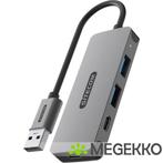 Sitecom USB-A to 2x USB-A + 2x USB-C Hub, Computers en Software, USB Sticks, Verzenden, Nieuw, Sitecom