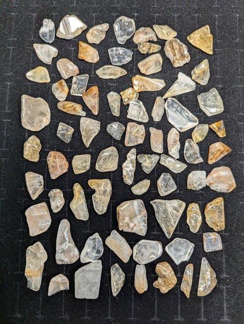 265 g - Mooi lot van 74 getrommelde/geslepen Rutilated, Verzamelen, Mineralen en Fossielen