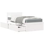 vidaXL Bed met lades en matras massief grenenhout wit 90x190, Huis en Inrichting, Slaapkamer | Bedden, 90 cm, Eenpersoons, Verzenden