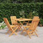 vidaXL 5-delige Tuinset massief teakhout, Verzenden, Nieuw, Hout, Tuinset
