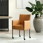 Set van 6 Leren eetkamerstoelen More - Toledo Sabbia, Ophalen of Verzenden, Nieuw, Leer