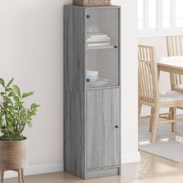 vidaXL buffetkast met glazen deur 35x37x142 cm grijs sonoma beschikbaar voor biedingen