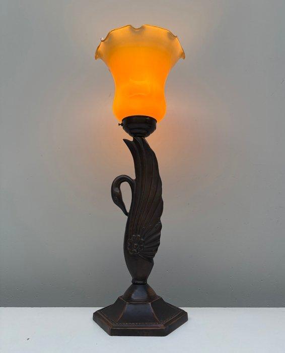 Tafellamp - Glas, Legering, Antiek en Kunst, Curiosa en Brocante