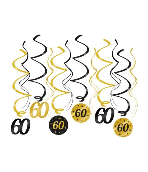 Hangdecoratie 60 Jaar 14cm 12st, Hobby en Vrije tijd, Feestartikelen, Nieuw, Verzenden