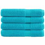 vidaXL Saunadoeken SOLUND 4 st 600 g/m² 80x200 cm turquoise, Verzenden, Nieuw, Blauw