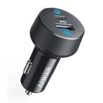 30W USB-C & USB Dual Port Autolader PowerIQ - Zwart, Verzenden, Nieuw
