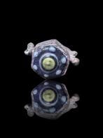 Islamitisch Bronze Blue /yellow Gabri Glass Pasta Ring, Antiek en Kunst