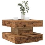 vidaXL Salontafel 360 graden draaibaar 50x50x34,5 cm oud, Huis en Inrichting, Tafels | Salontafels, Verzenden, Nieuw, Overige houtsoorten