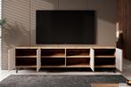 TV-Meubel - Eiken - TV Kast - 200x42x53 cm - Lamellen-effect, Huis en Inrichting, Kasten | Televisiemeubels, Verzenden, Nieuw