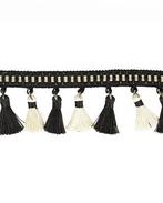 Flosjesband Luxe - Zwart Wit 70 mm, Nieuw