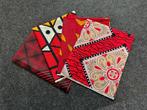 4 Fat quarters - Rode Quiltstoffen / Patchwork stoffen - Afr, Ophalen of Verzenden, Nieuw