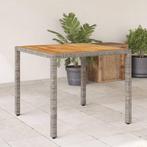 vidaXL Tuintafel met acaciahouten blad 90x90x75 cm poly, Verzenden, Nieuw