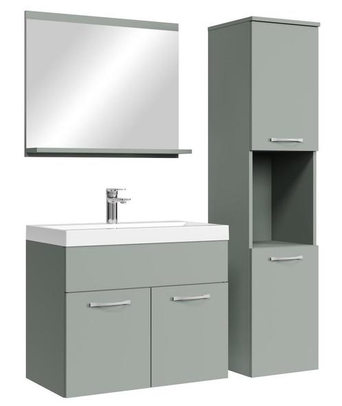 Badkamermeubel Set Montreal 60 x 35 cm - Mat Groen, Huis en Inrichting, Badkamer | Badkamermeubels, Nieuw, Wastafelkast, Verzenden