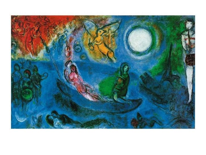 Kunstdruk Marc Chagall - Il concerto, 1957 80x60cm, Huis en Inrichting, Woonaccessoires | Schilderijen, Tekeningen en Foto's, Nieuw