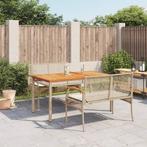 vidaXL 3-delige Tuinset met kussens poly rattan beige, 4 zitplaatsen, Nieuw, Tuinset, Verzenden