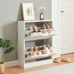 Schoenenkast Vesilahti met 2 vouwdeuren 80x60x23,5 cm wit [e, Huis en Inrichting, Kasten | Schoenenkasten, Verzenden, Nieuw