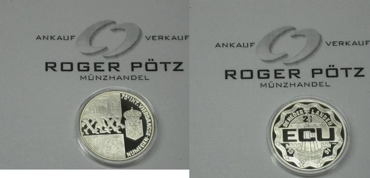 2,5 Ecu 1991 Nederland Stadt Nijmegen zilver Pp selten zi..., Postzegels en Munten, Munten | Europa | Niet-Euromunten, Verzenden