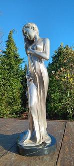 sculptuur, jonge vrouw in zilverbrons - 44 cm - Zilverbrons, Antiek en Kunst