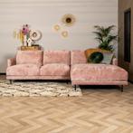 50% Korting: Hoekbank Denver chenille stof roze rechts, Ophalen, Zo goed als nieuw, Stof, Modern